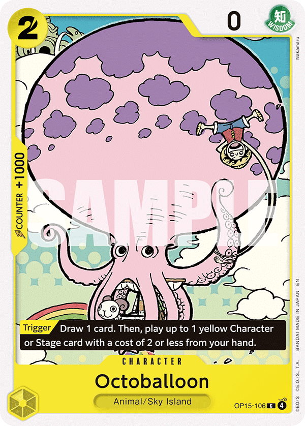Carte Octoballoon OP15-106 Common — One Piece TCG OP15-EB04 Adventure on Kami's Island (Bandai)