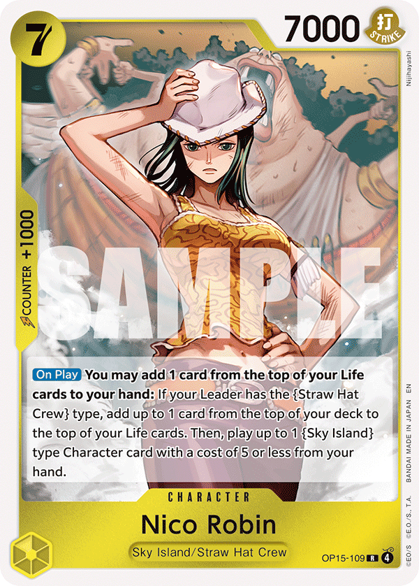 Carte Nico Robin OP15-109 Rare — One Piece TCG OP15-EB04 Adventure on Kami's Island (Bandai)