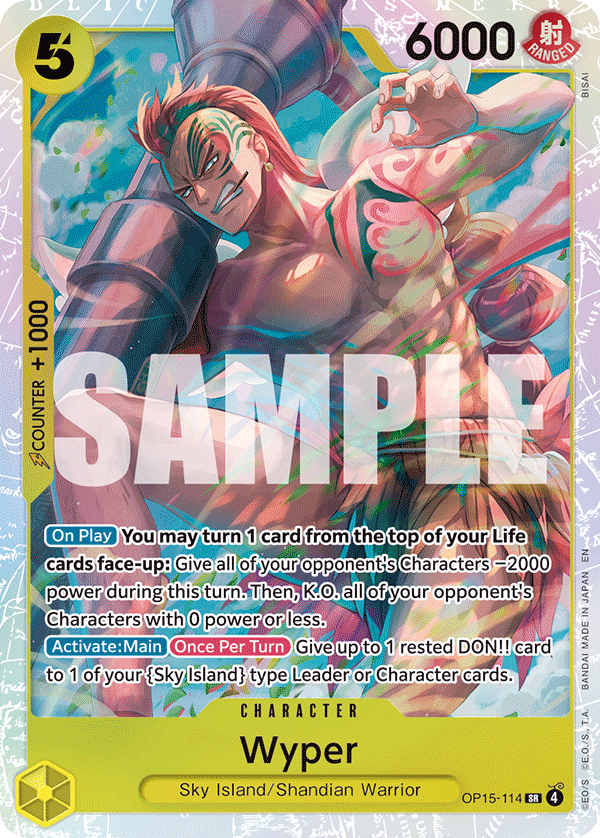 Carte Wyper OP15-114 Super Rare — One Piece TCG OP15-EB04 Adventure on Kami's Island (Bandai)