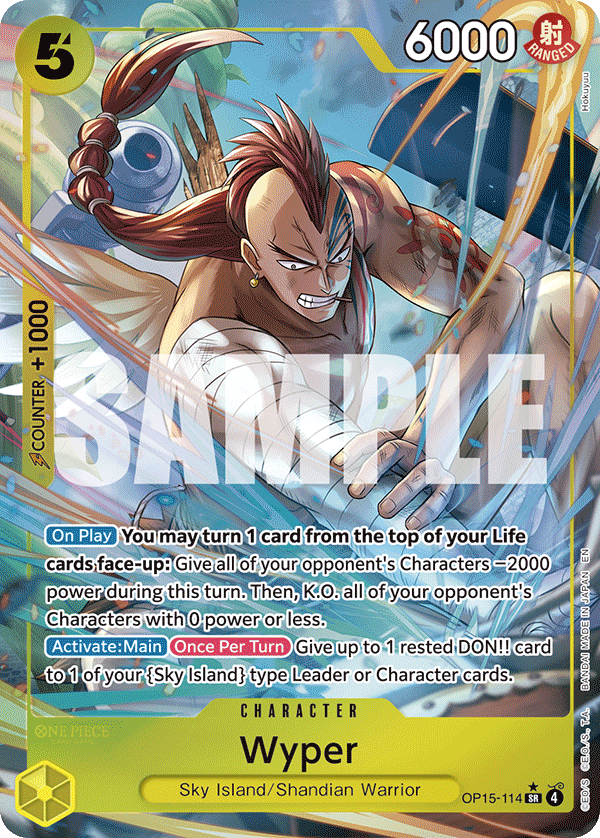 Carte Wyper OP15-114_p1 Super Rare Alt Art — One Piece TCG OP15-EB04 Adventure on Kami's Island (Bandai)