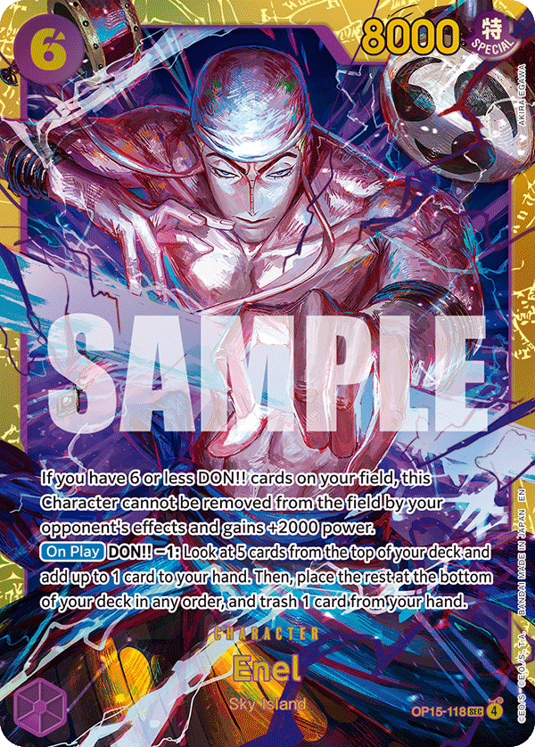 Carte Enel OP15-118 Secret Rare — One Piece TCG OP15-EB04 (Bandai)