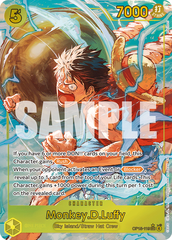 Carte Monkey.D.Luffy OP15-119_p1 Secret Rare — One Piece TCG OP15-EB04 (Bandai)