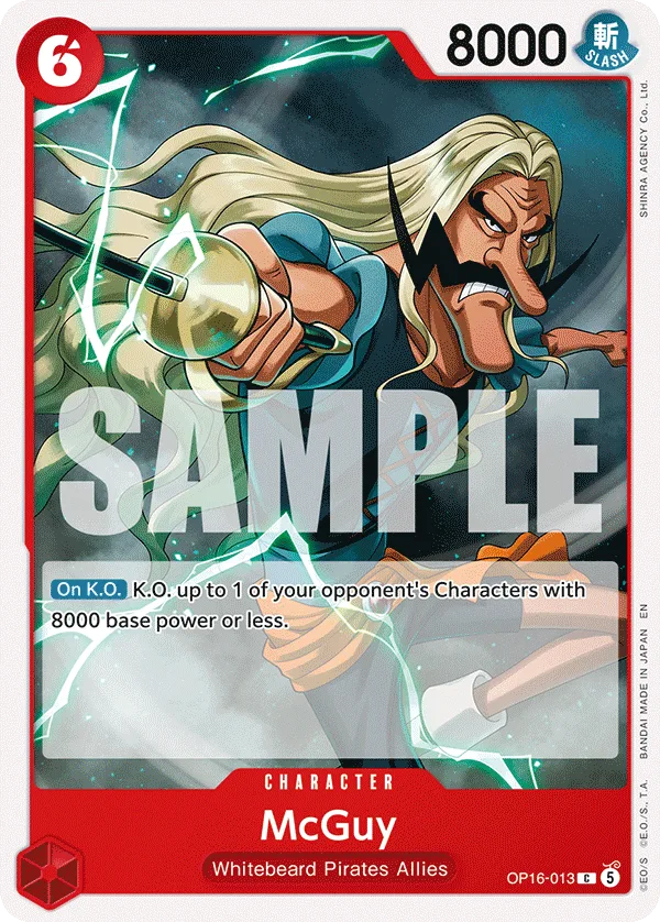 Carte Mc Guy OP16-013 Common — One Piece TCG OP-16 BOOSTER PACK -THE TIME OF BATTLE- (Bandai)