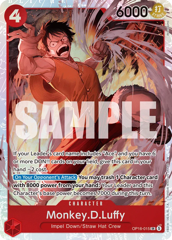 Carte Monkey D. Luffy OP16-015 Super Rare — One Piece TCG OP-16 BOOSTER PACK -THE TIME OF BATTLE- (Bandai)