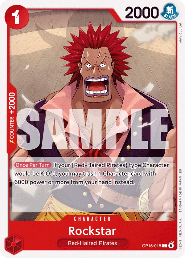 Carte Rockstar OP16-018 Common — One Piece TCG OP-16 BOOSTER PACK -THE TIME OF BATTLE- (Bandai)