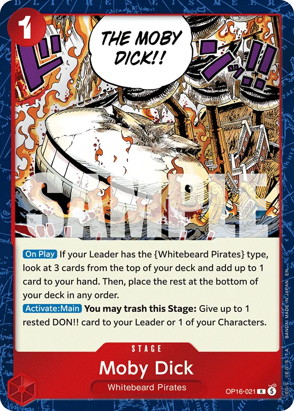 Carte Moby Dick OP16-021 Rare — One Piece TCG OP-16 BOOSTER PACK -THE TIME OF BATTLE- (Bandai)
