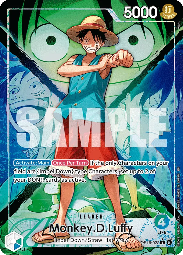 Carte Monkey D. Luffy OP16-022_p1 Leader — One Piece TCG OP-16 (Bandai)