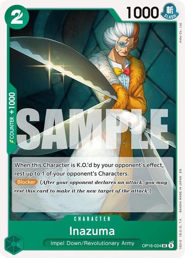 Carte Inazuma OP16-024 Uncommon — One Piece TCG OP-16 BOOSTER PACK -THE TIME OF BATTLE- (Bandai)