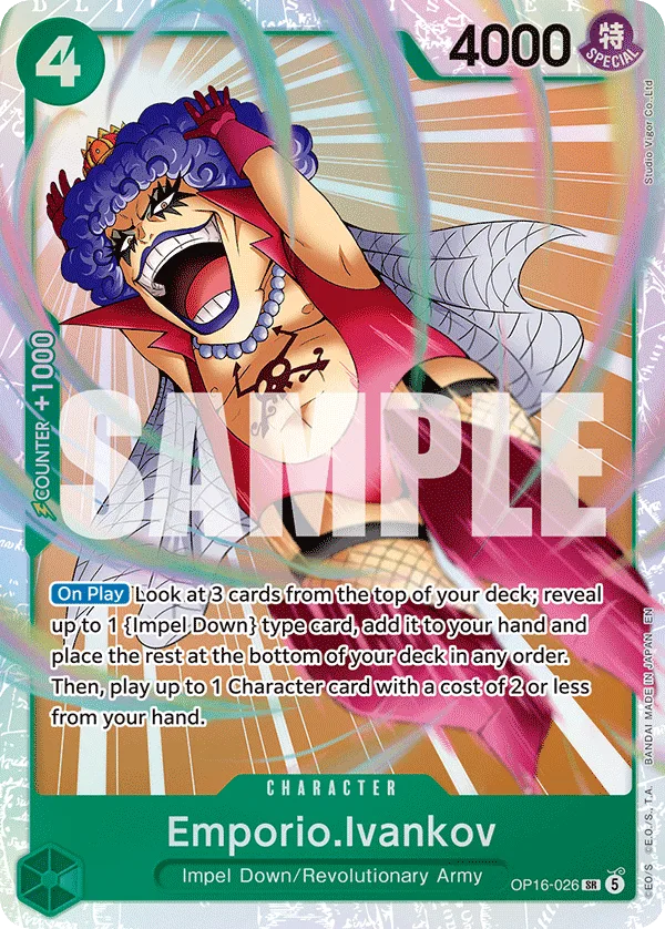 Carte Emporio Ivankov OP16-026 Super Rare — One Piece TCG OP-16 BOOSTER PACK -THE TIME OF BATTLE- (Bandai)