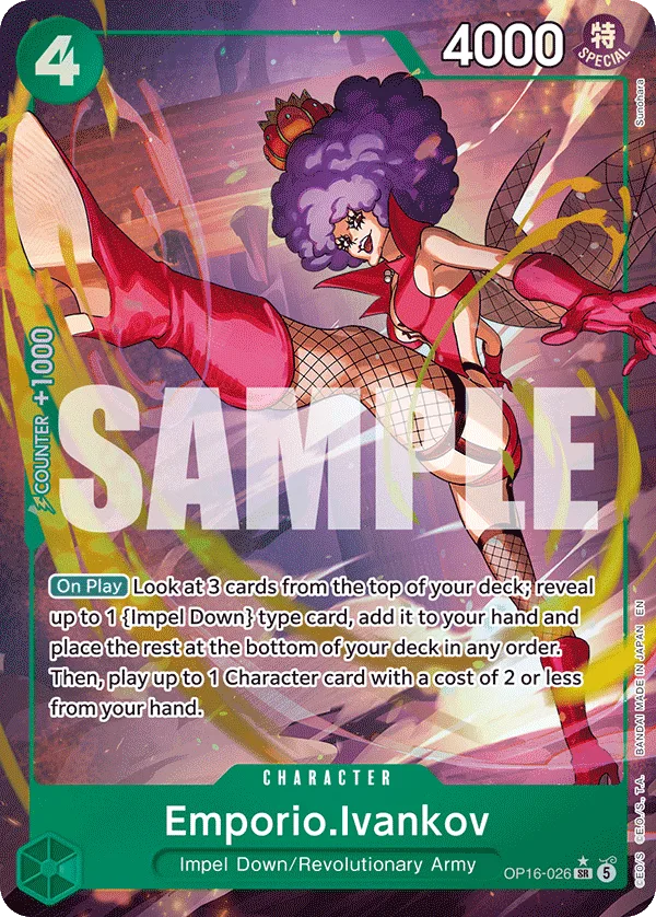 Carte Emporio Ivankov OP16-026_p1 Super Rare Alt Art — One Piece TCG OP-16 BOOSTER PACK -THE TIME OF BATTLE- (Bandai)