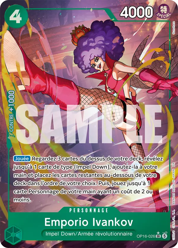 Carte Emporio Ivankov OP16-026_p1 Super Rare OP-16 — One Piece TCG (Bandai)