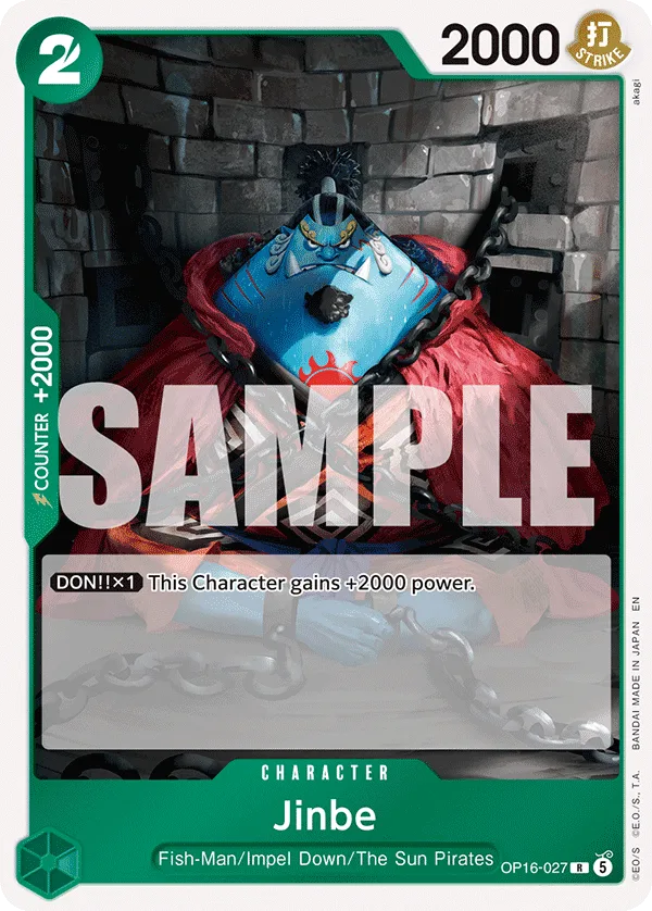 Carte Jinbe OP16-027 Rare — One Piece TCG OP-16 BOOSTER PACK -THE TIME OF BATTLE- (Bandai)