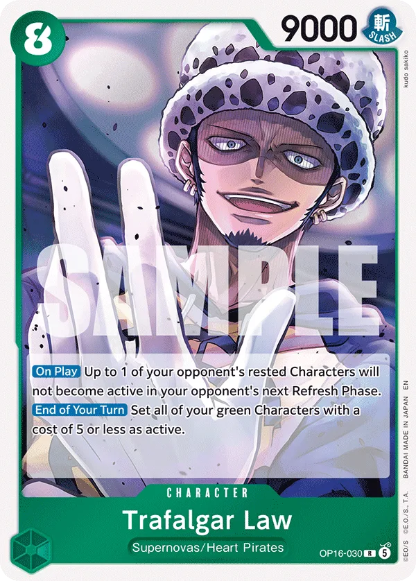 Carte Trafalgar Law OP16-030 Rare — One Piece TCG OP-16 BOOSTER PACK -THE TIME OF BATTLE- (Bandai)