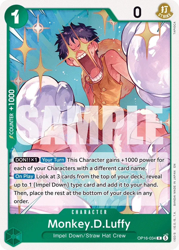 Carte Monkey D. Luffy OP16-034 Rare — One Piece TCG OP-16 BOOSTER PACK -THE TIME OF BATTLE- (Bandai)