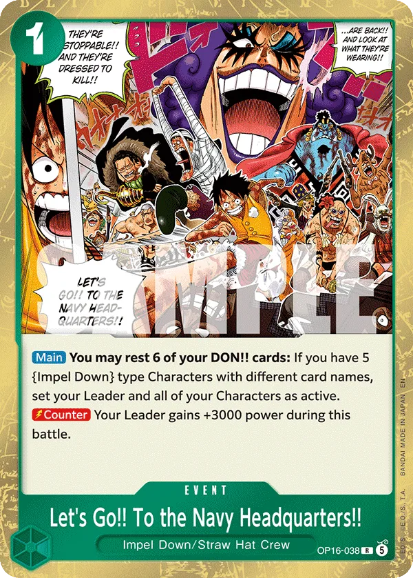 Carte En route pour le quartier général !! OP16-038 Rare — One Piece TCG OP-16 BOOSTER PACK -THE TIME OF BATTLE- (Bandai)