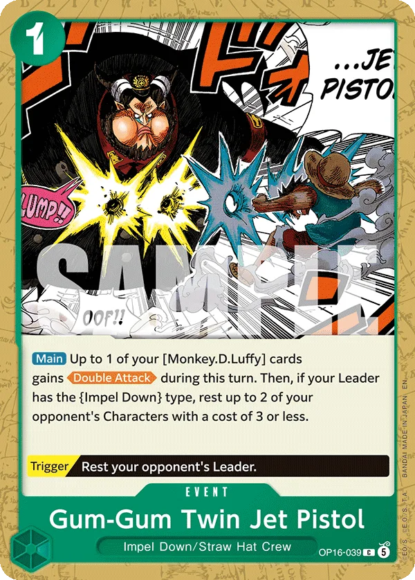 Carte Gum Gum Twin Jet Pistol OP16-039 Common — One Piece TCG OP-16 BOOSTER PACK -THE TIME OF BATTLE- (Bandai)