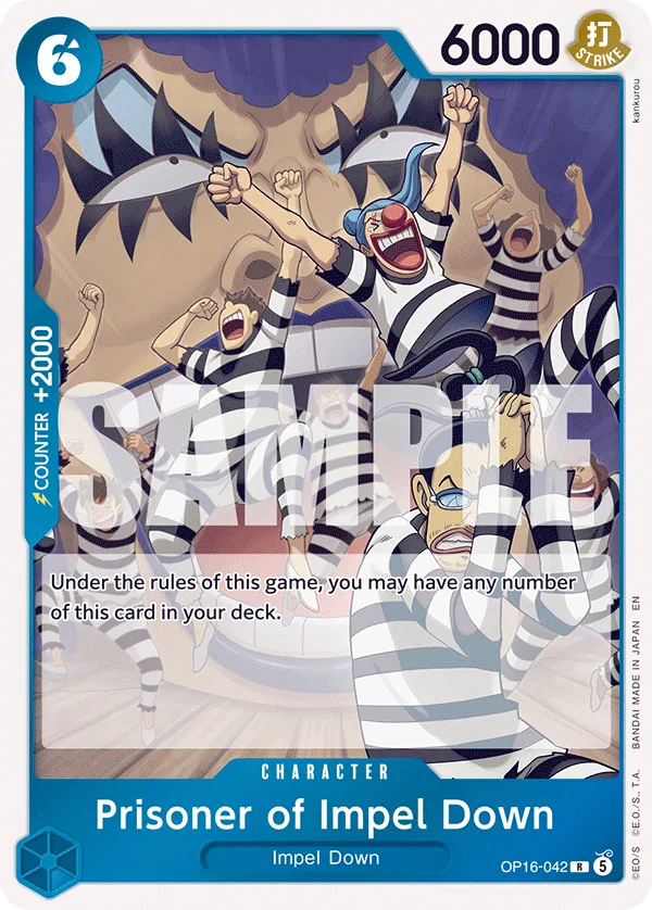 Carte Prisonniers d'Impel Down OP16-042 Rare — One Piece TCG OP-16 BOOSTER PACK -THE TIME OF BATTLE- (Bandai)