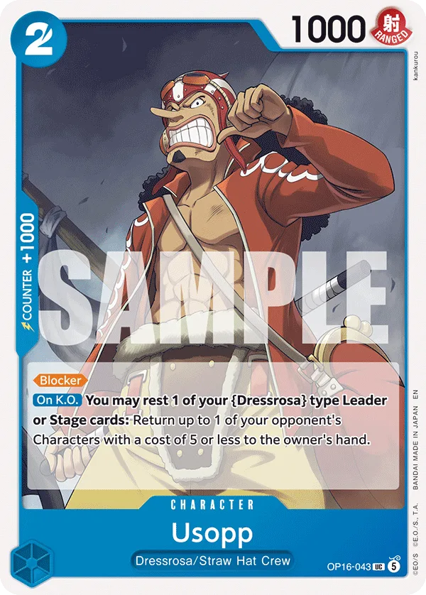 Carte Usopp OP16-043 Uncommon — One Piece TCG OP-16 (Bandai)
