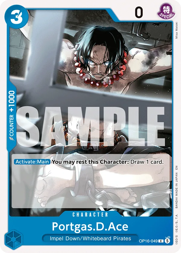 Carte Portgas D. Ace OP16-049 Common — One Piece TCG OP-16 BOOSTER PACK -THE TIME OF BATTLE- (Bandai)