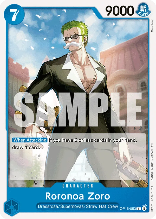 Carte Roronoa Zoro OP16-053 Common — One Piece TCG OP-16 BOOSTER PACK -THE TIME OF BATTLE- (Bandai)