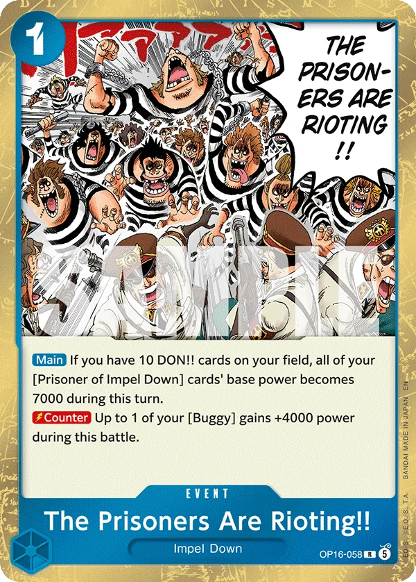 Carte Les prisonniers sont hors de contrôle&nbsp;!! OP16-058 Rare — One Piece TCG OP-16 BOOSTER PACK -THE TIME OF BATTLE- (Bandai)