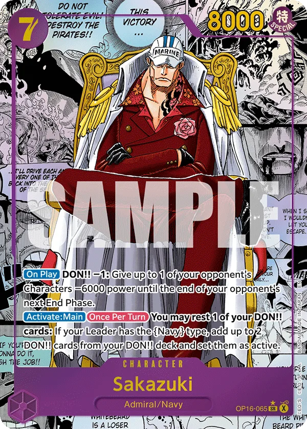 Carte Sakazuki OP16-065_p2 Super Rare Alt Art — One Piece TCG OP-16 BOOSTER PACK -THE TIME OF BATTLE- (Bandai)