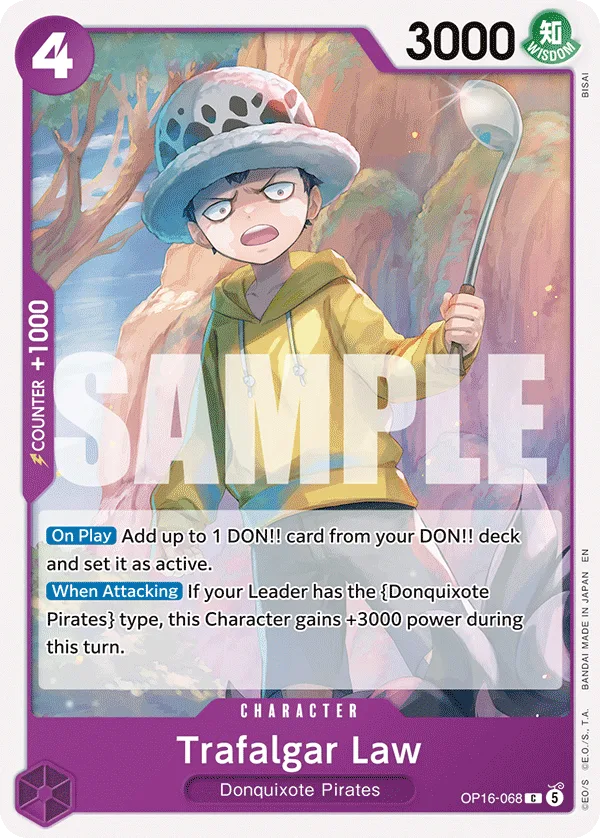 Carte Trafalgar Law OP16-068 Common — One Piece TCG OP-16 BOOSTER PACK -THE TIME OF BATTLE- (Bandai)