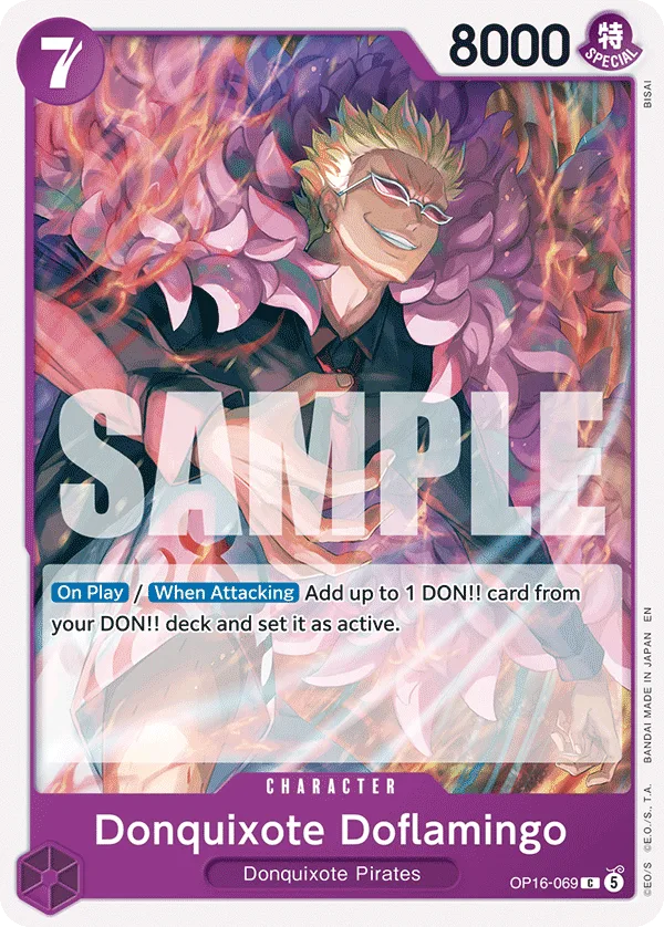 Carte Don Quijote Doflamingo OP16-069 Common — One Piece TCG OP-16 BOOSTER PACK -THE TIME OF BATTLE- (Bandai)