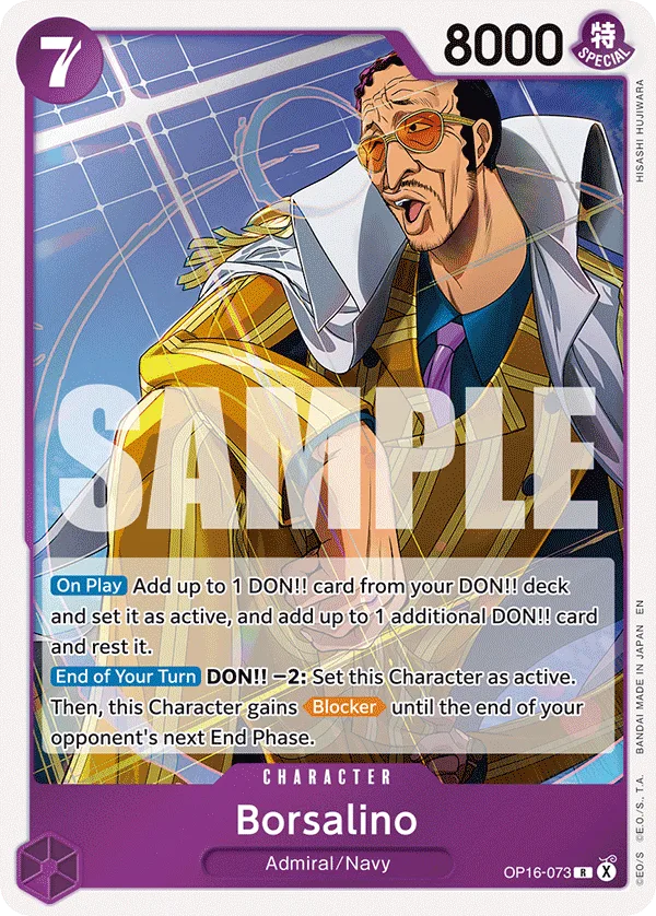 Carte Borsalino OP16-073 Rare — One Piece TCG OP-16 BOOSTER PACK -THE TIME OF BATTLE- (Bandai)