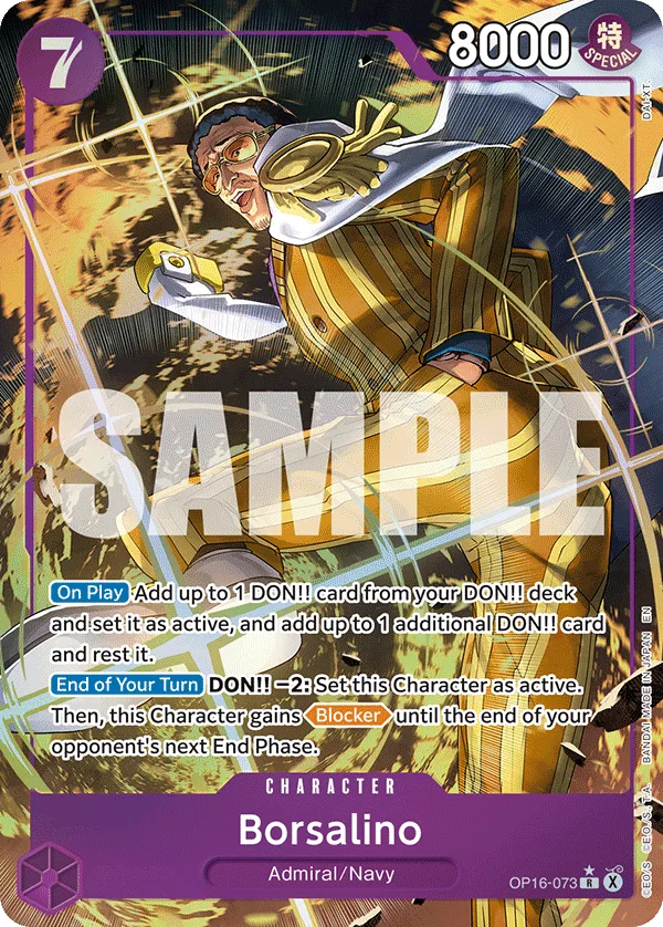 Carte Borsalino OP16-073_p1 Rare Alt Art — One Piece TCG OP-16 BOOSTER PACK -THE TIME OF BATTLE- (Bandai)