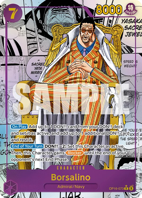 Carte Borsalino OP16-073_p2 Rare Parallel Alt-Art — One Piece TCG OP-16 BOOSTER PACK -THE TIME OF BATTLE- (Bandai)