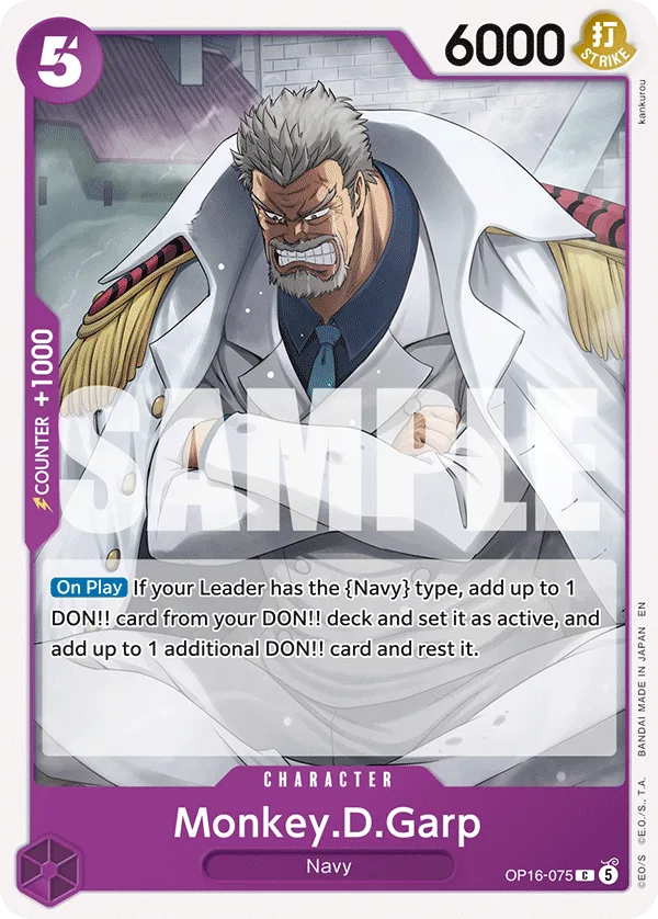 Carte Monkey D. Garp OP16-075 Common — One Piece TCG OP-16 BOOSTER PACK -THE TIME OF BATTLE- (Bandai)