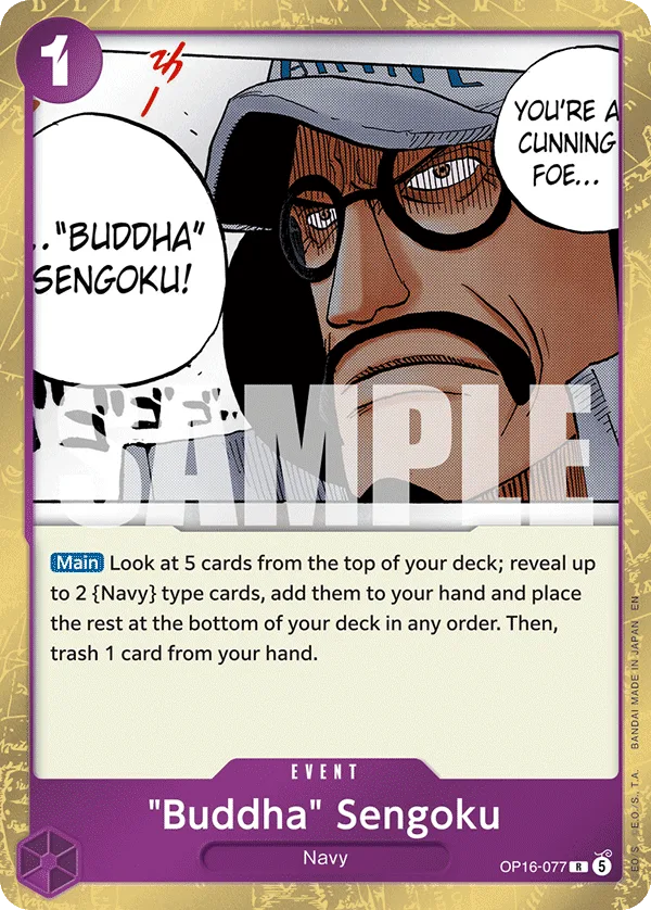 Carte Sengoku "le Bouddha" OP16-077 Rare — One Piece TCG OP-16 BOOSTER PACK -THE TIME OF BATTLE- (Bandai)