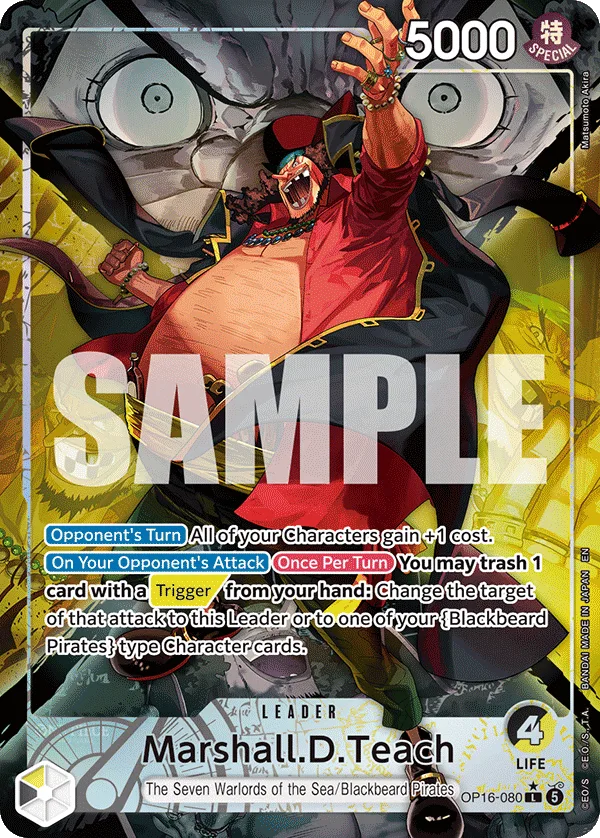Carte Marshall D. Teach OP16-080_p1 Leader — One Piece TCG OP-16 (Bandai)