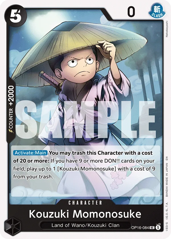 Carte Momonosuké Kozuki OP16-084 Uncommon — One Piece TCG OP-16 BOOSTER PACK -THE TIME OF BATTLE- (Bandai)