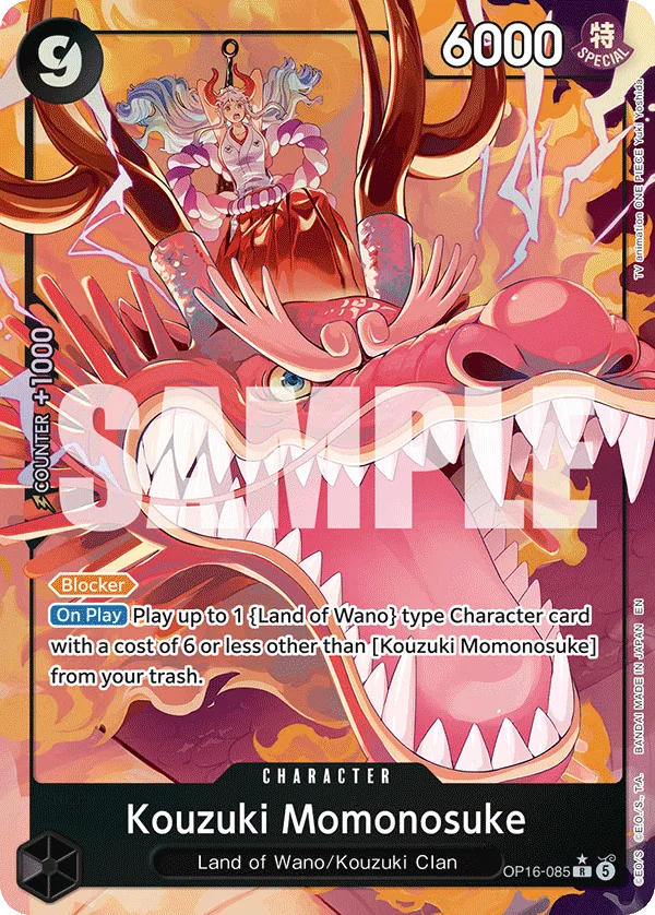 Carte Momonosuké Kozuki OP16-085_p1 Rare Alt Art — One Piece TCG OP-16 BOOSTER PACK -THE TIME OF BATTLE- (Bandai)