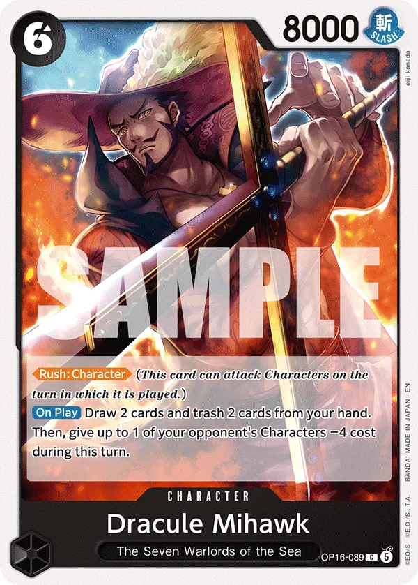 Carte Dracule Mihawk OP16-089 Common — One Piece TCG OP-16 BOOSTER PACK -THE TIME OF BATTLE- (Bandai)