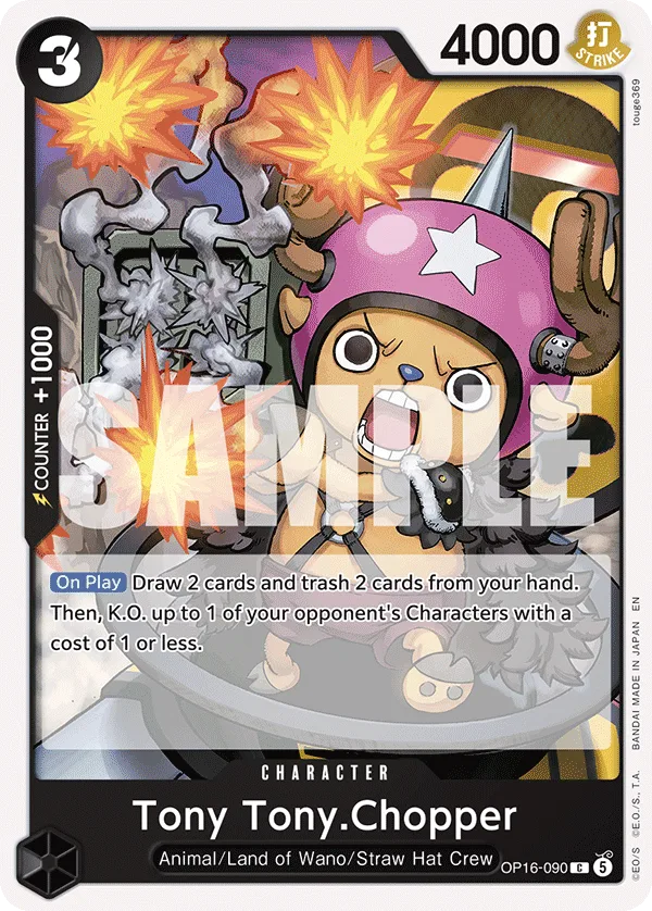 Carte Tony-Tony Chopper OP16-090 Common — One Piece TCG OP-16 BOOSTER PACK -THE TIME OF BATTLE- (Bandai)