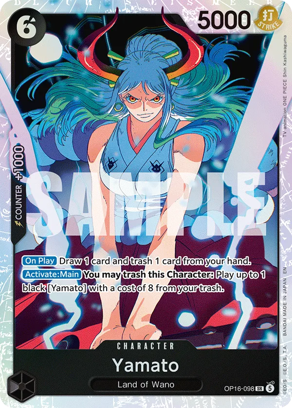 Carte Yamato OP16-098 Super Rare — One Piece TCG OP-16 BOOSTER PACK -THE TIME OF BATTLE- (Bandai)