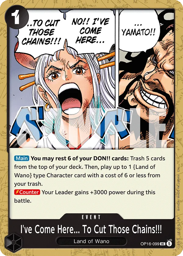 Carte Si je suis là, c'est justement pour rompre ce lien qui m'enchaîne à toi&nbsp;!! OP16-099 Uncommon — One Piece TCG OP-16 (Bandai)
