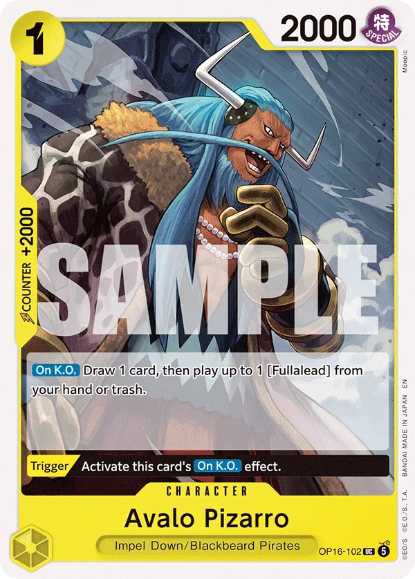 Carte Avalo Pizarro OP16-102 Uncommon — One Piece TCG OP-16 (Bandai)