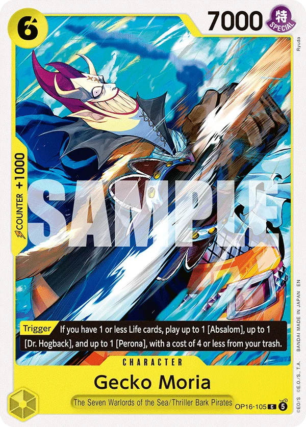Carte Gecko Moria OP16-105 Common — One Piece TCG OP-16 BOOSTER PACK -THE TIME OF BATTLE- (Bandai)