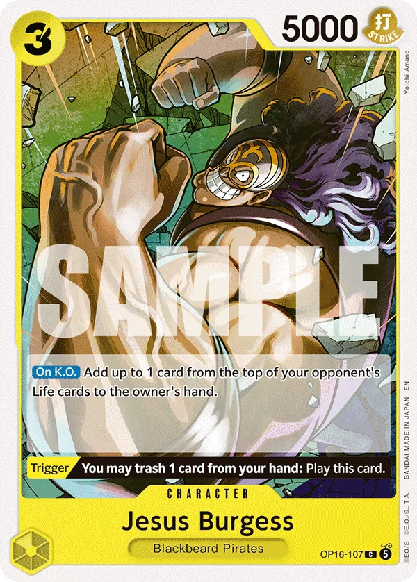 Carte Jesus Burgess OP16-107 Common — One Piece TCG OP-16 BOOSTER PACK -THE TIME OF BATTLE- (Bandai)