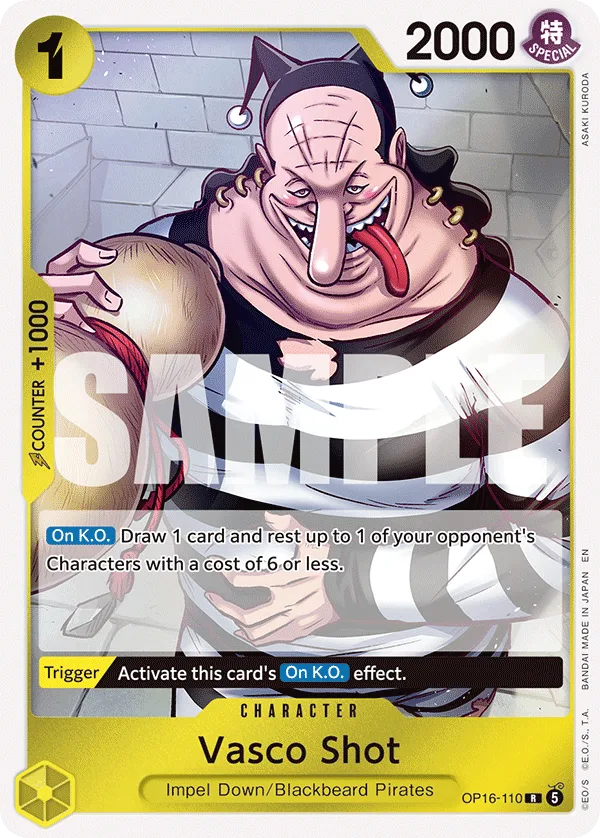 Carte Vasco Shot OP16-110 Rare — One Piece TCG OP-16 BOOSTER PACK -THE TIME OF BATTLE- (Bandai)