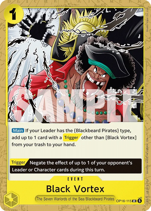 Carte Tourbillon Noir OP16-115 Uncommon — One Piece TCG OP-16 (Bandai)