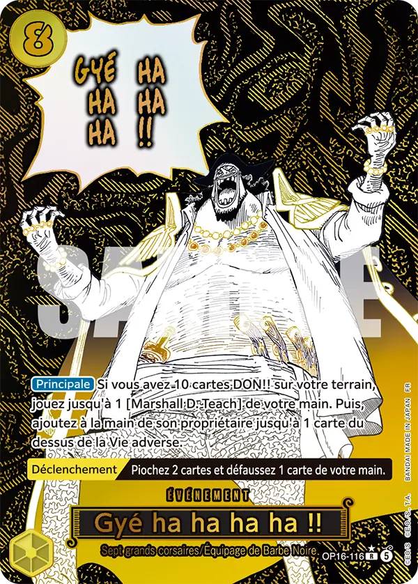 Carte Gyé ha ha ha ha !! OP16-116_p1 Rare OP-16 — One Piece TCG (Bandai)