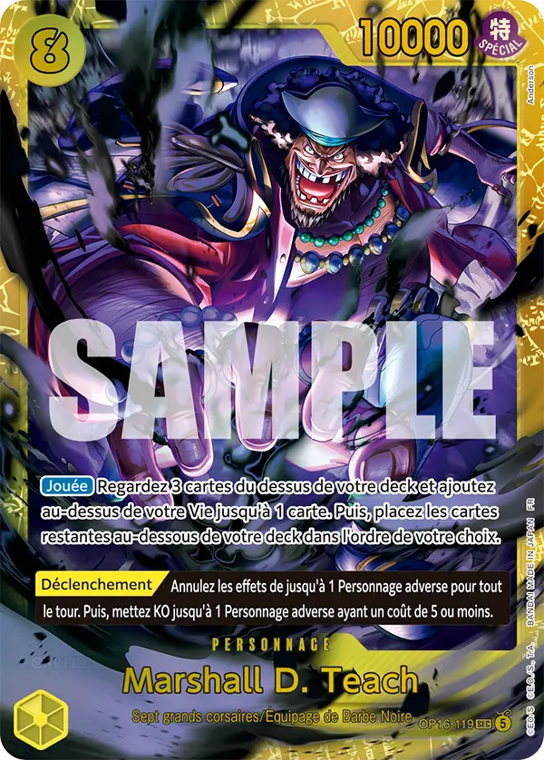 Carte Marshall D. Teach OP16-119 Secret Rare OP-16 — One Piece TCG (Bandai)