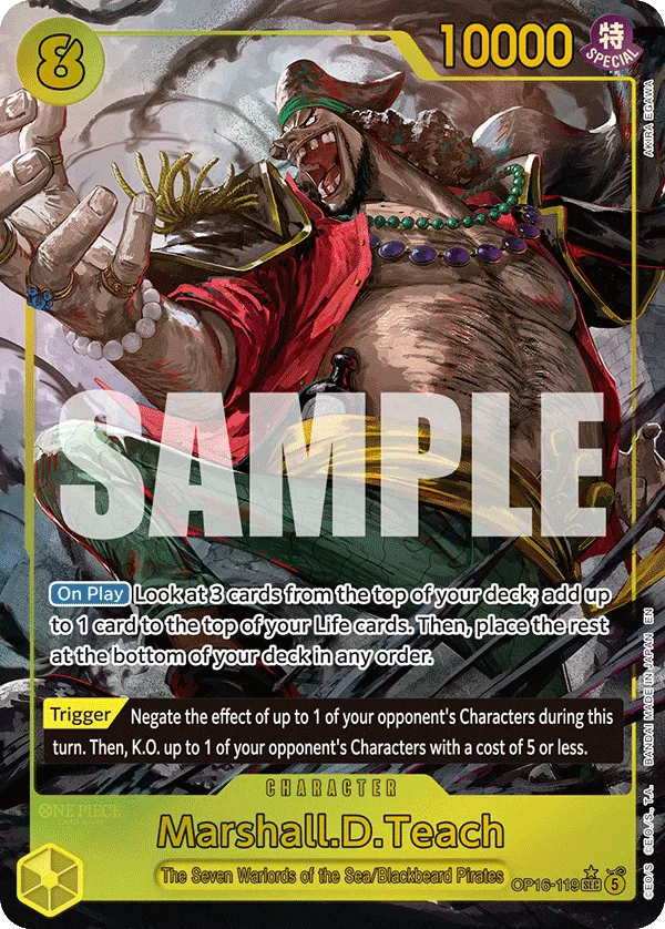 Carte Marshall D. Teach OP16-119_p1 Secret Rare Alt Art — One Piece TCG OP-16 BOOSTER PACK -THE TIME OF BATTLE- (Bandai)