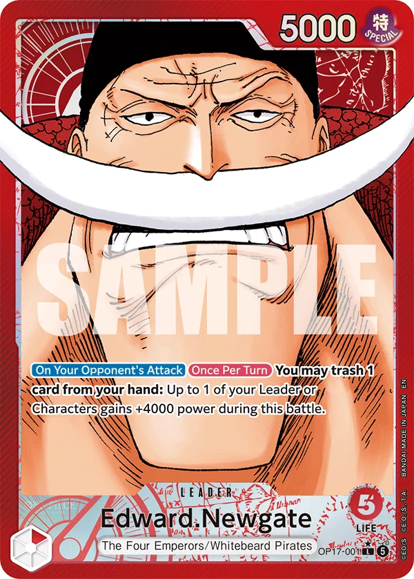 Carte Edward Newgate OP17-001_p1 Leader — One Piece TCG OP-17 (Bandai)