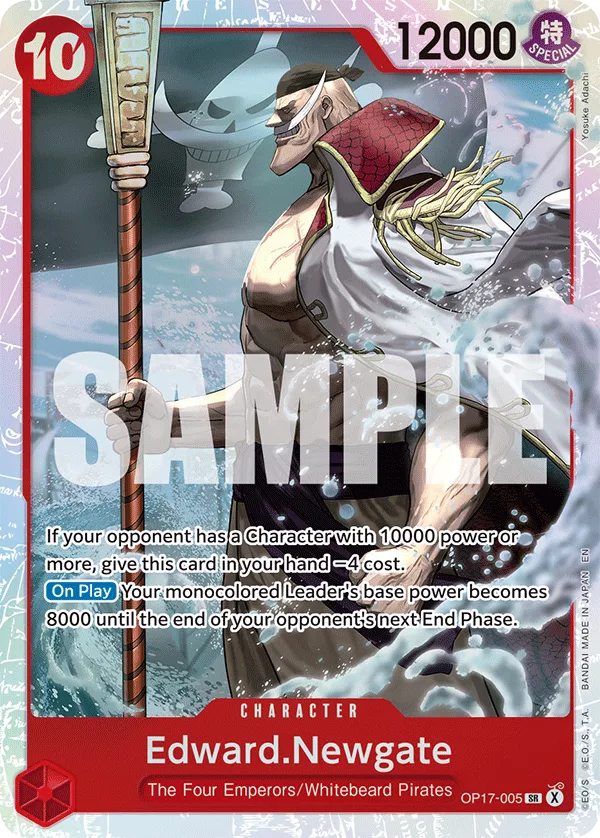 Carte Edward Newgate OP17-005 Super Rare — One Piece TCG OP-17 (Bandai)